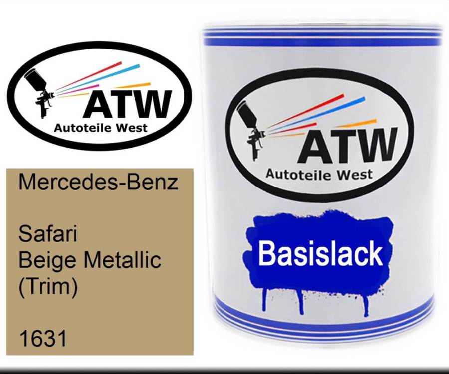 Mercedes-Benz, Safari Beige Metallic (Trim), 1631: 1L Lackdose, von ATW Autoteile West.